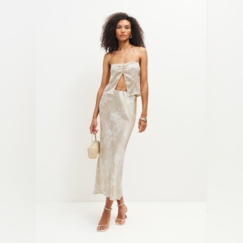 New Reformation Beba Silk Two Pieces Set